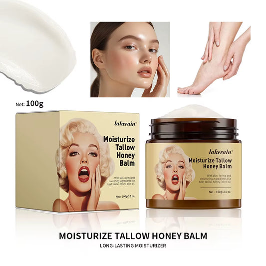 Whipped Beef Tallow and Honey Balm Moisturizing Beef Tallow Face Cream Body Lotion Grass Fed Grass Finished Face Cream Care
