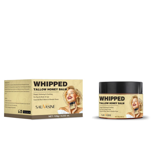 120G Whipped Tallow Honey Balm Skin Moisturizing Grass Fed Beef Tallow Wild Honey Whipped Moisturizer Cream for All Skin Types